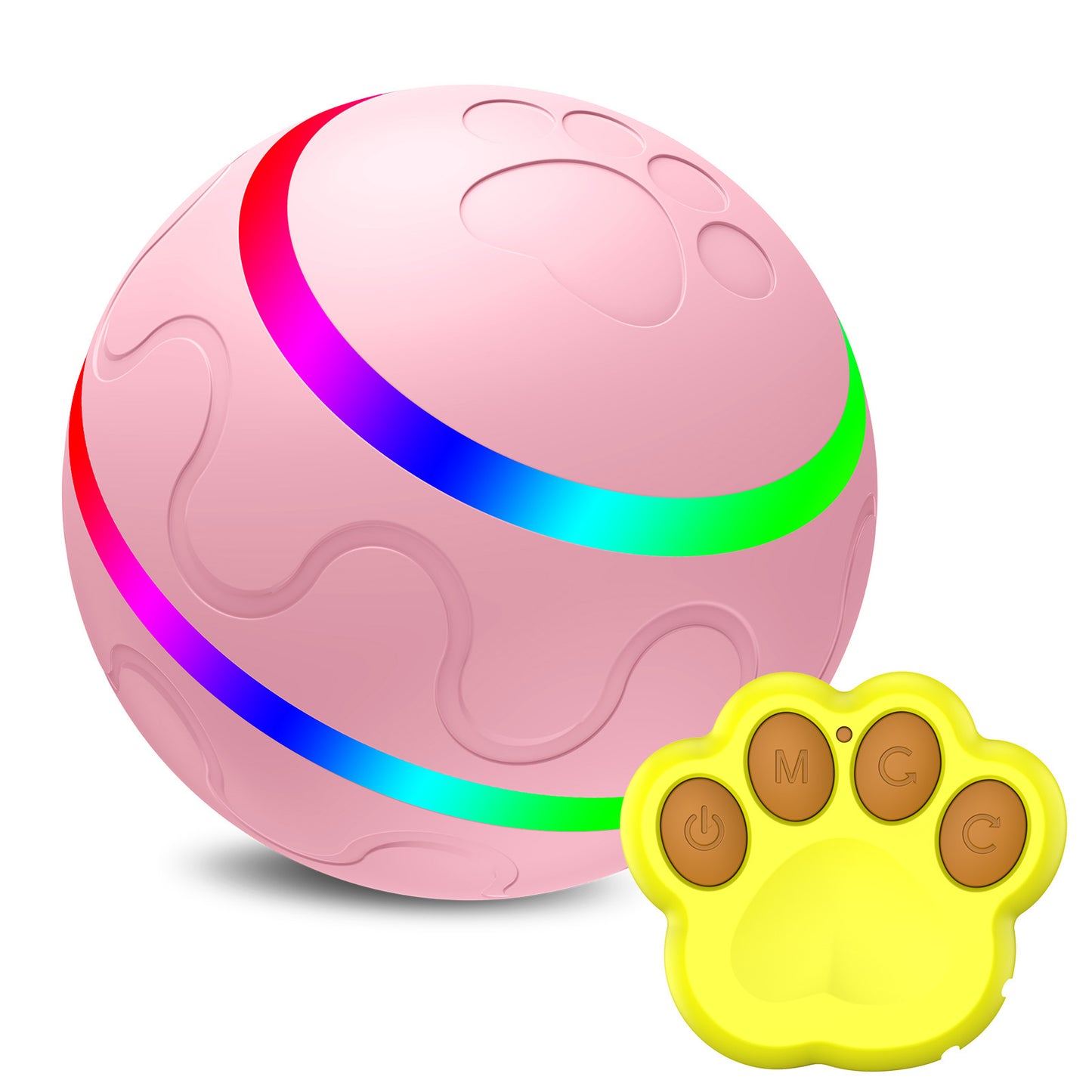 Interactive Dog Ball Toy | USB Rechargeable, Self-Rotating with LED Lights
