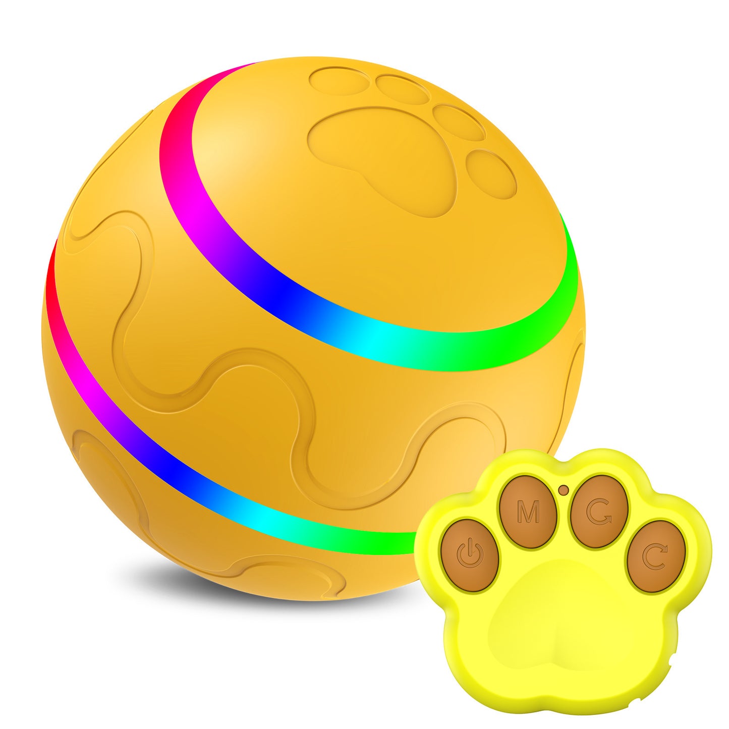 Interactive Dog Ball Toy | USB Rechargeable, Self-Rotating with LED Lights