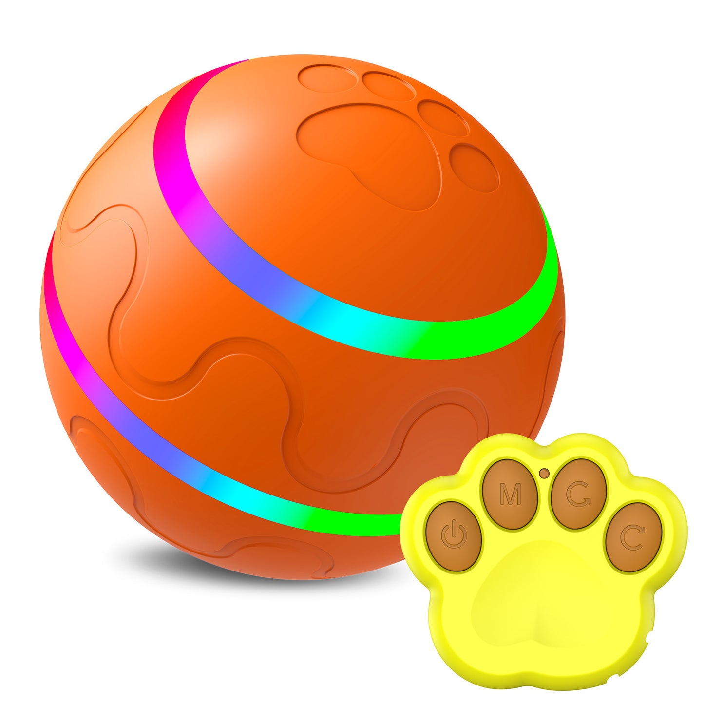 Interactive Dog Ball Toy | USB Rechargeable, Self-Rotating with LED Lights