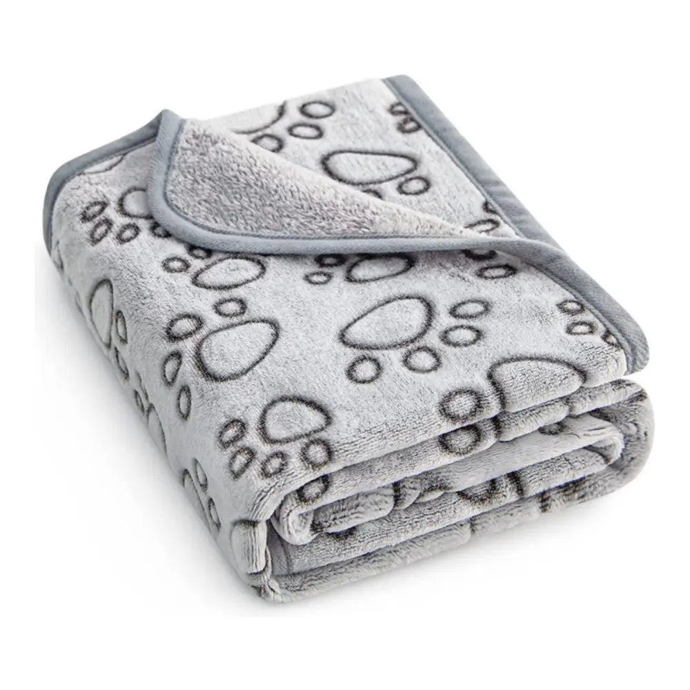 1pc Soft High Quality Pet Blanket, Grey Paw Dog Blanket Washable, Pet Mat Warm and Comfortable Blanket for Cat Dogs