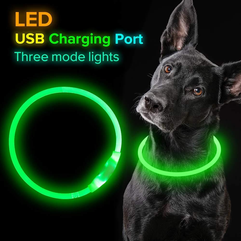 USB Rechargeable LED Dog Collar – Safety Light for Night Walks